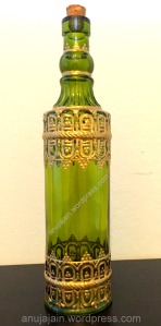 Arabic Theme Bottle Decor| DIY Moroccan Glass Metallic
